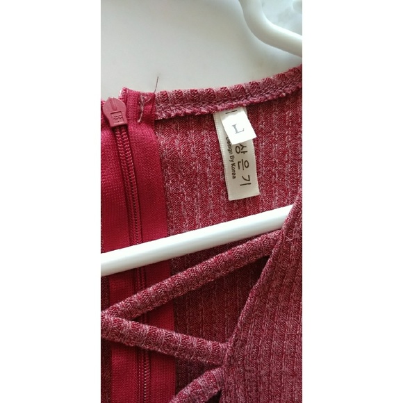 Pink rose colored bodycon with peekaboo - Picture 2 of 3